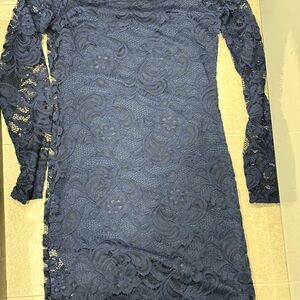 Elegant Blue Lace Dress